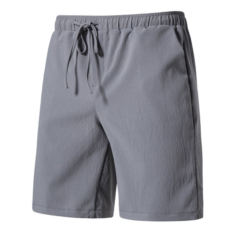 Men'S Casual Cotton And Linen Shorts Japanese Style Solid Color Simple Tether Pants Young Men'S Thin Shorts - Image 2